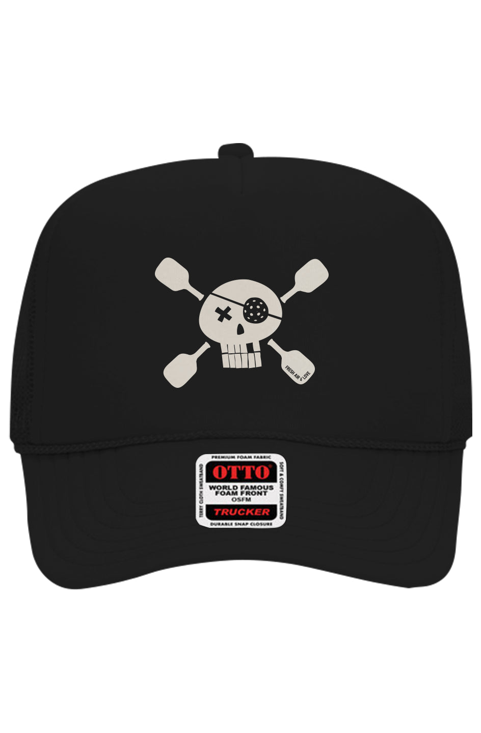Pickleball Pirate 5 Panel Trucker Hat - Black