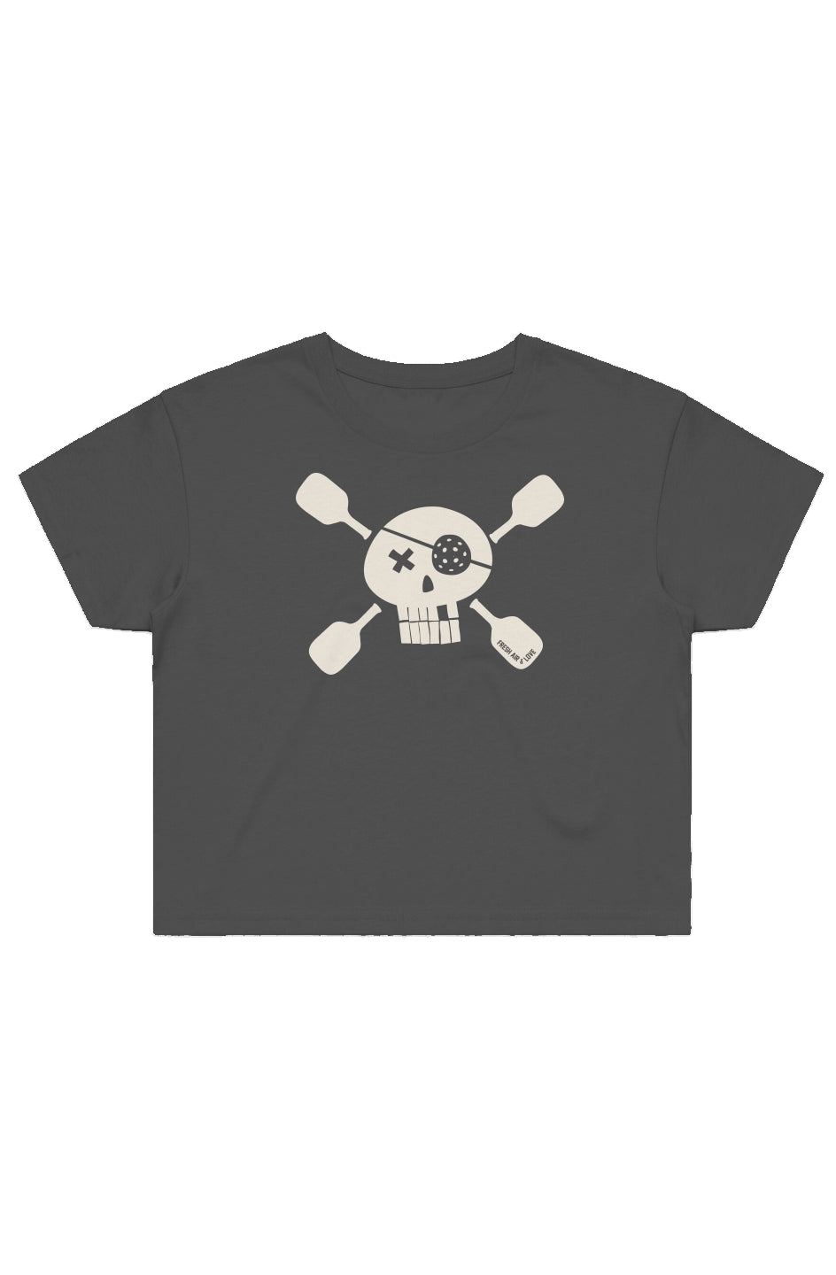 Pickleball Pirate Street Crop Tee - Charcoal