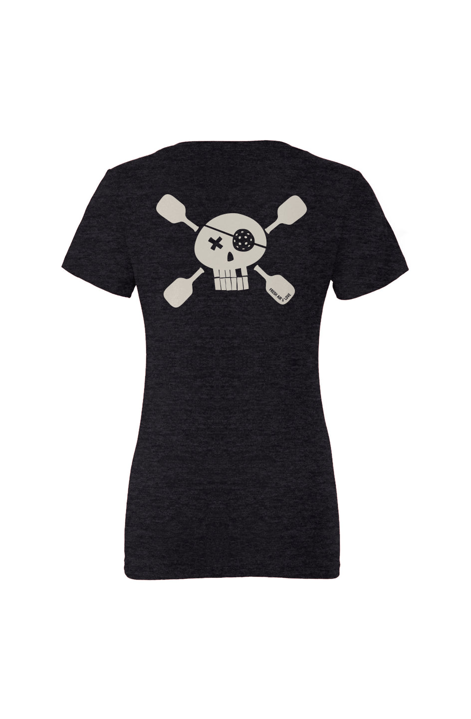 Pickleball Pirate Women’s Deep V-Neck Tee - Heather Charcoal