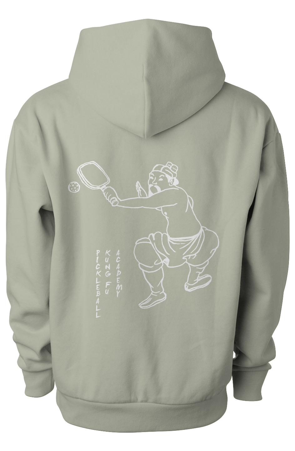 Pickleball Kung Fu Avenue Pullover Hooded Sweatshirt - Honey Dew White