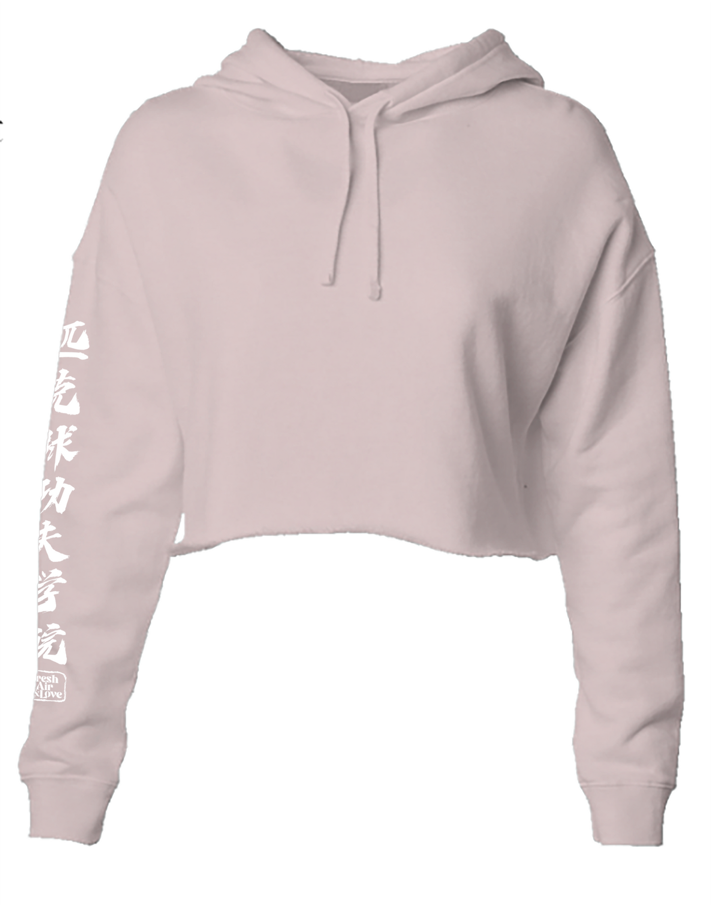 Pickleball Kung Fu Lightweight Crop Hoodie - Blush White