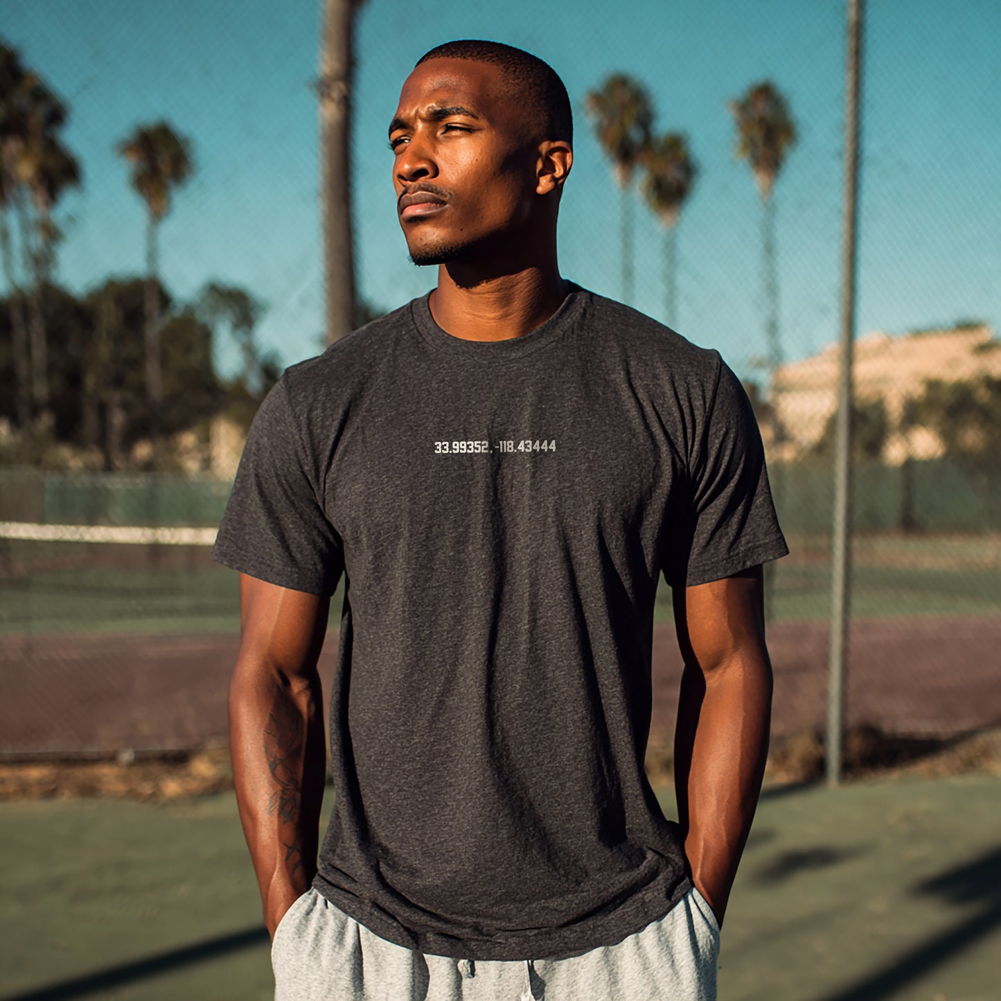 Wade Park Crew Tee - Heather Charcoal