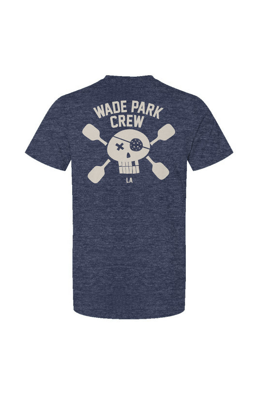 Wade Park Crew Tee - Heather Navy