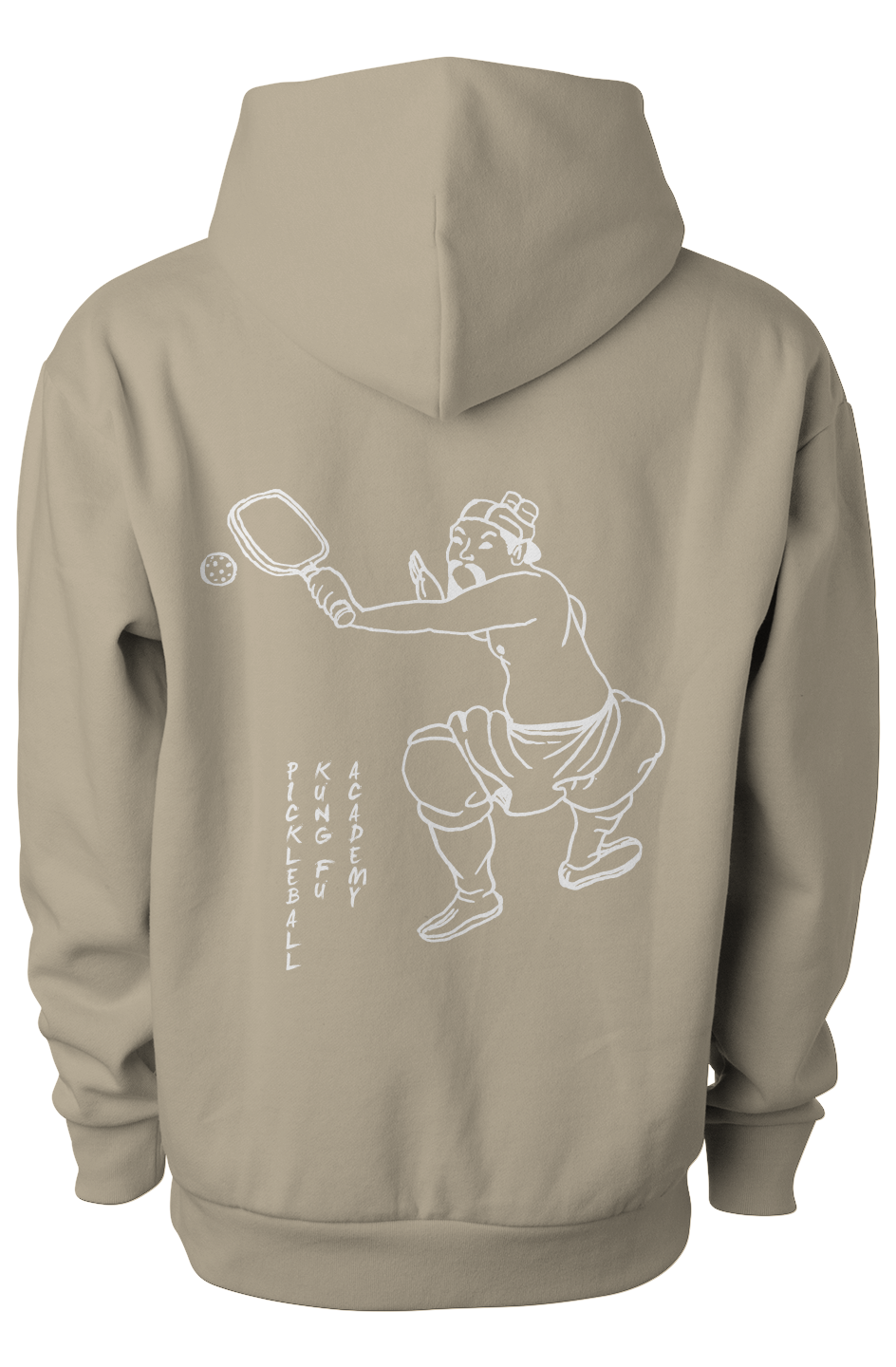 Pickleball Kung Fu Avenue Pullover Hooded Sweatshirt - Sandstone White