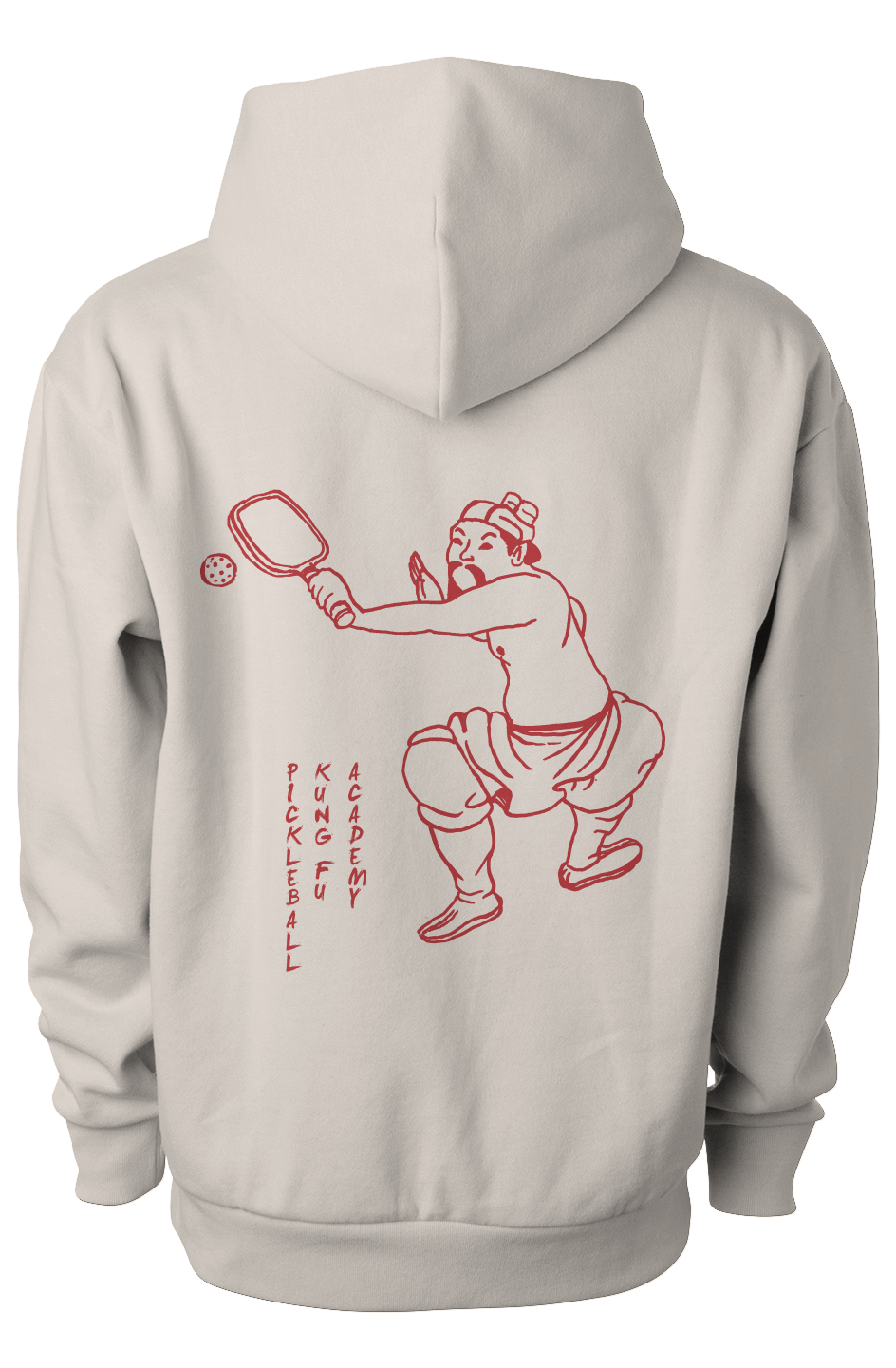 Pickleball Avenue Pullover Hooded Sweatshirt - Ivory Red