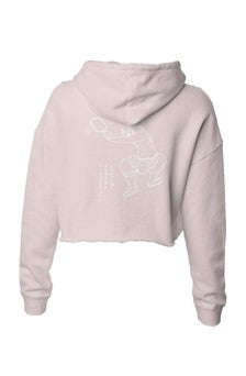 Pickleball Kung Fu Lightweight Crop Hoodie - Blush White