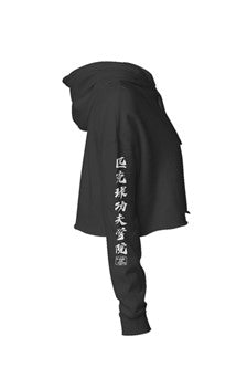 Pickleball Kung Fu Lightweight Crop Hoodie - Black White