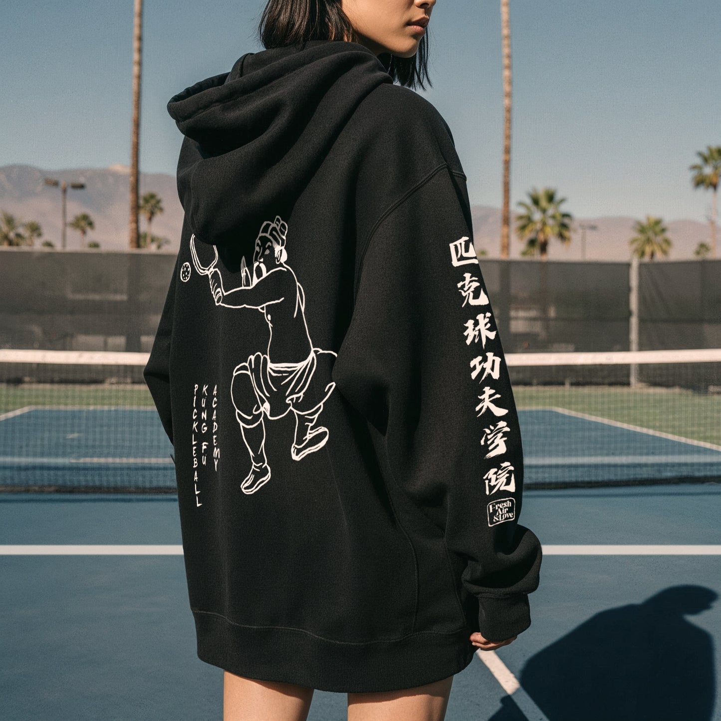 Pickleball Kung Fu Heavyweight Zip Hoodie