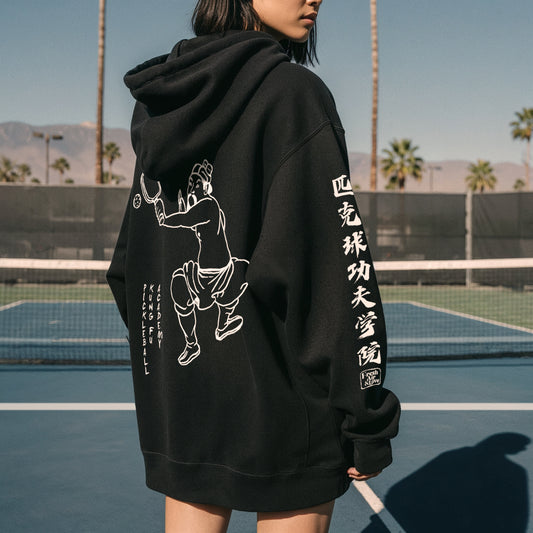 Pickleball Kung Fu Heavyweight Zip Hoodie