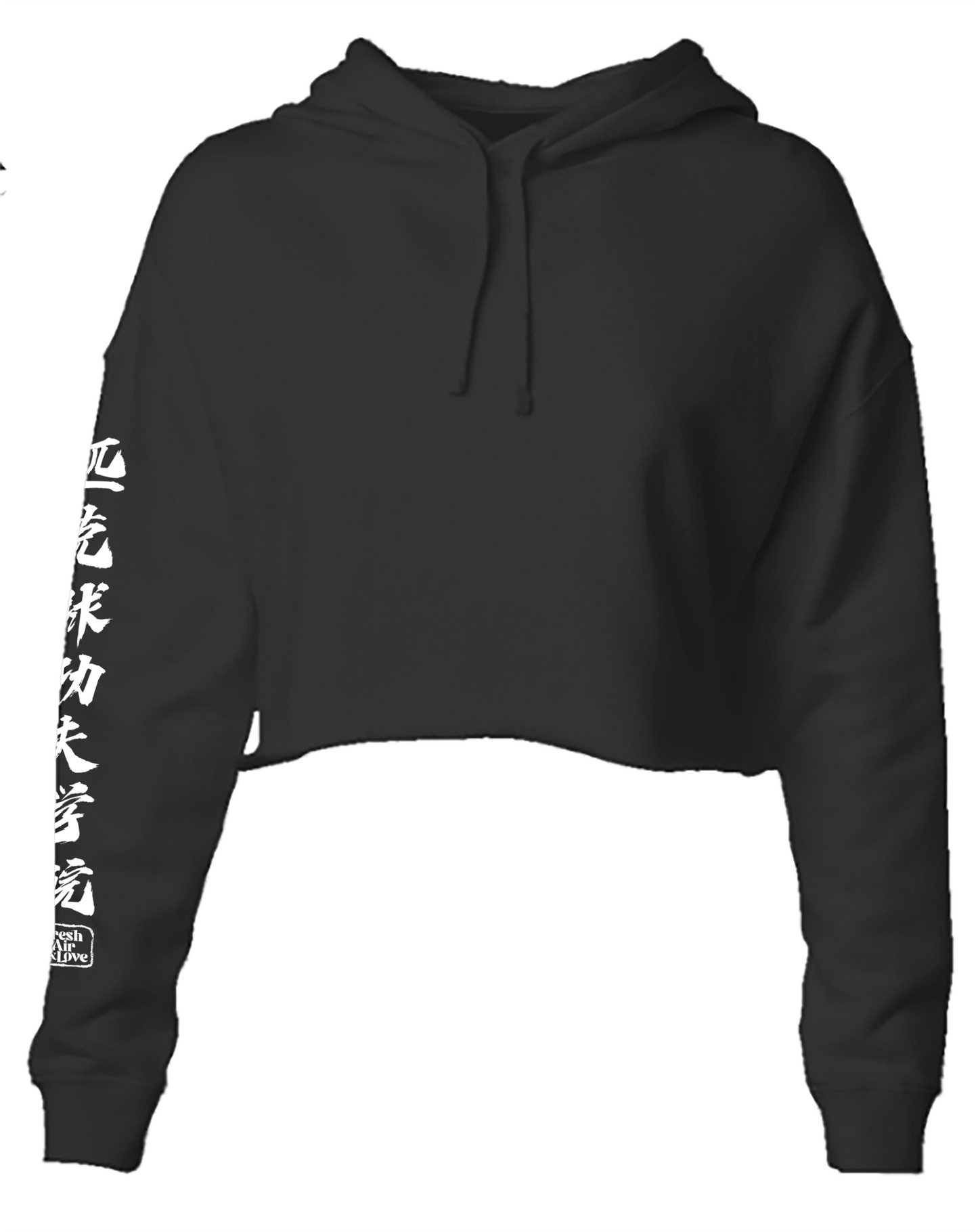 Pickleball Kung Fu Lightweight Crop Hoodie - Black White