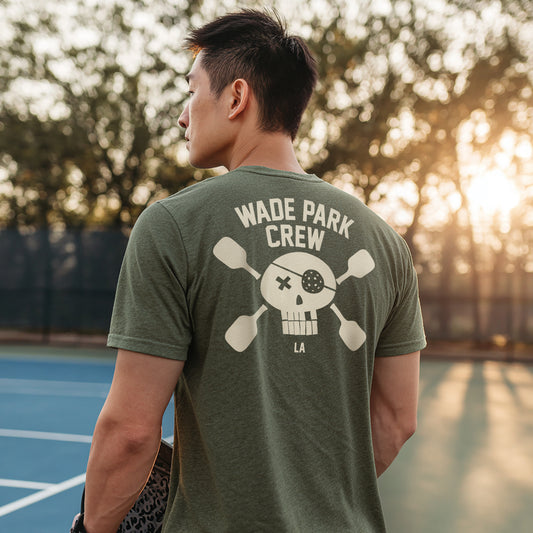 Wade Park Crew Tee - Heather Olive